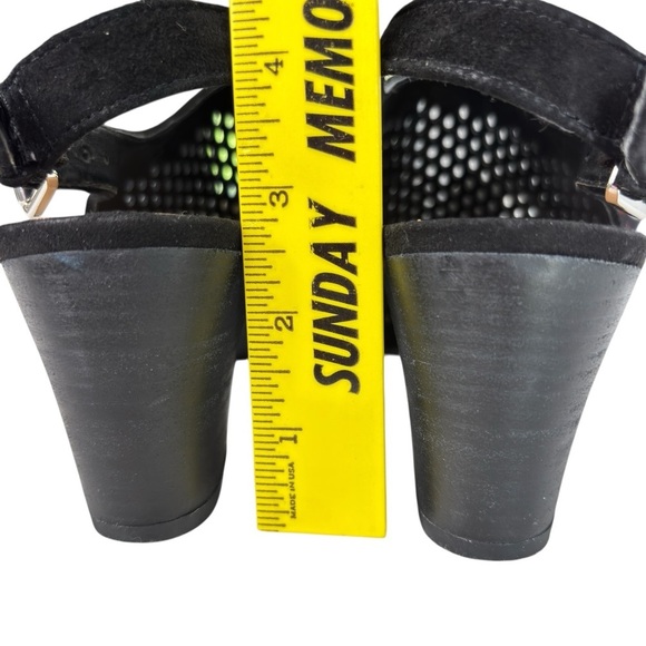 Franco Sarto Monaco2 Womens Dress Sandal Sz 9 Slingback Laser Cut Black Leather - Picture 8 of 14